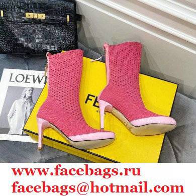 Fendi Elasticated Lace Promenade Ankle Boots Fuchsia 2021