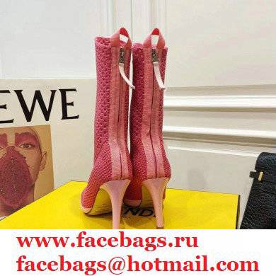 Fendi Elasticated Lace Promenade Ankle Boots Fuchsia 2021