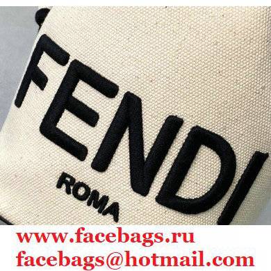 Fendi FENDI ROMA Mon Tresor Mini Bucket Bag Undyed Canvas White 2021