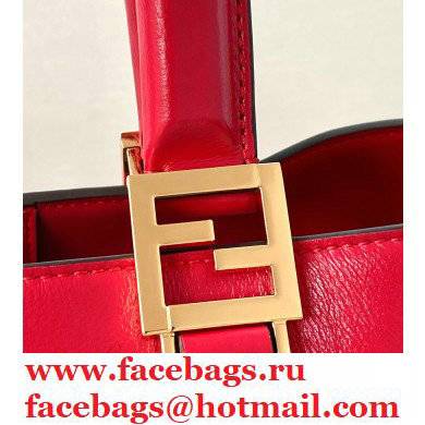 Fendi Leather FF Tote Small Bag Red 2021 - Click Image to Close