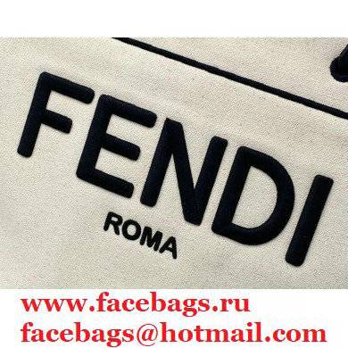 Fendi Roma Large Shopper Bag Undyed Canvas White 2021
