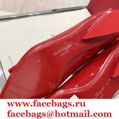 Ferragamo Heel 2cm Viva Ballet Flats Patent Leather Red - Click Image to Close