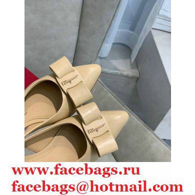 Ferragamo Heel 2cm Viva Slingbacks Beige - Click Image to Close