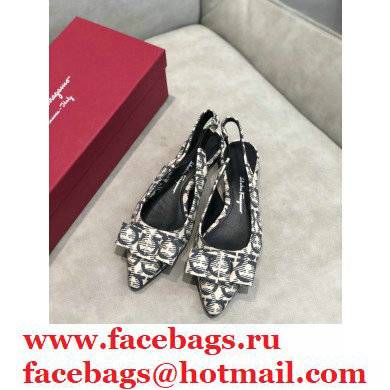 Ferragamo Heel 2cm Viva Slingbacks Fabric - Click Image to Close