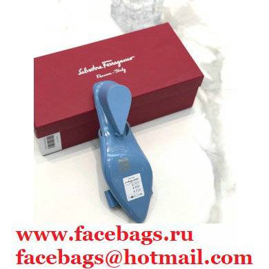 Ferragamo Heel 5.5cm Viva Slingbacks Blue