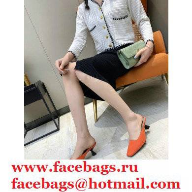 Givenchy Asymmetrical Heel 6.5cm Mules Orange 2021