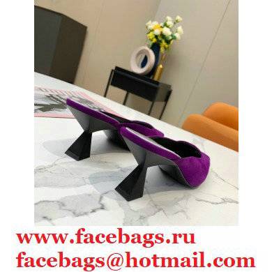 Givenchy Asymmetrical Heel 6.5cm Mules Purple 2021 - Click Image to Close