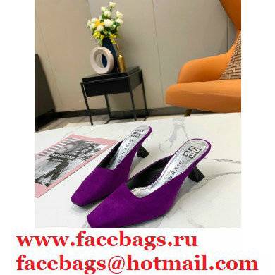 Givenchy Asymmetrical Heel 6.5cm Mules Purple 2021 - Click Image to Close