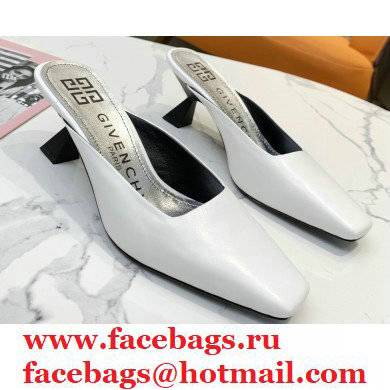 Givenchy Asymmetrical Heel 6.5cm Mules White 2021 - Click Image to Close