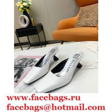 Givenchy Asymmetrical Heel 6.5cm Mules White 2021 - Click Image to Close