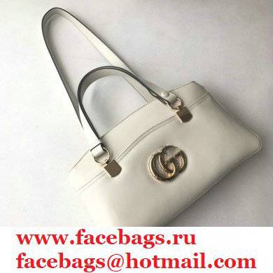 Gucci Arli Large Top Handle Bag 550130 White - Click Image to Close