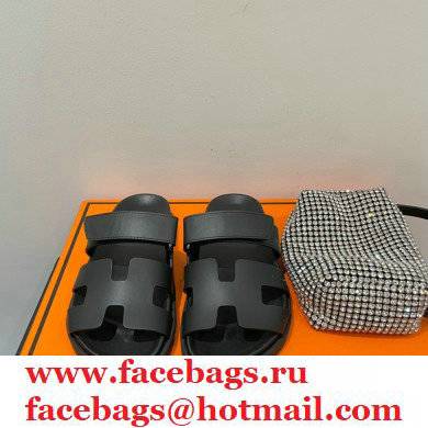 Hermes Chypre Sandals Top Quality Black 2021