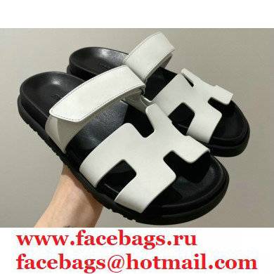 Hermes Chypre Sandals Top Quality White 2021 - Click Image to Close