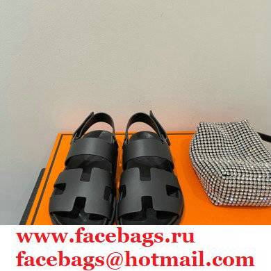 Hermes Takara Sandals Top Quality Black 2021