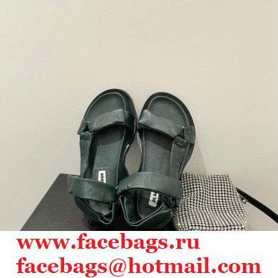 Jil Sander Outdoor Platform Straps Sandals Top Quality Dark Green 2021 - Click Image to Close