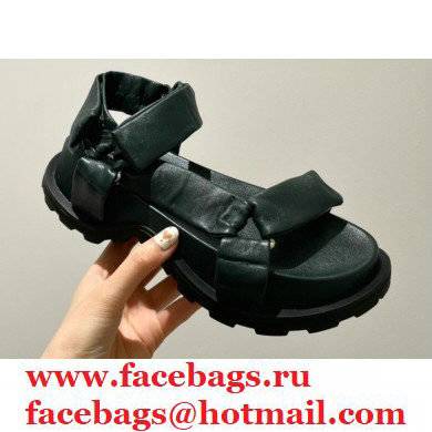 Jil Sander Outdoor Platform Straps Sandals Top Quality Dark Green 2021 - Click Image to Close