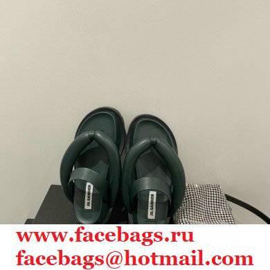 Jil Sander Outdoor Platform Toe Post Sandals Top Quality Dark Green 2021