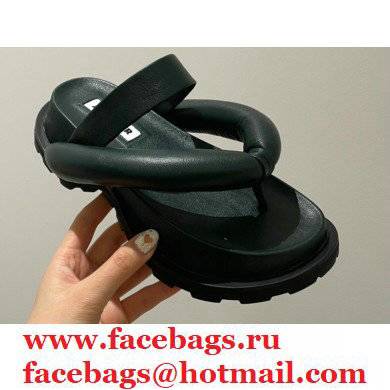Jil Sander Outdoor Platform Toe Post Sandals Top Quality Dark Green 2021 - Click Image to Close