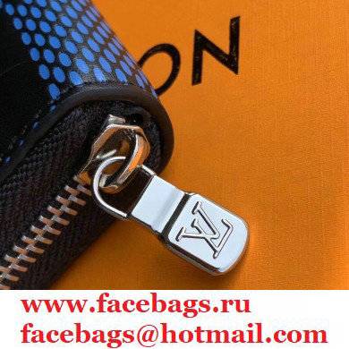 Louis Vuitton Damier Infini 3D Leather Zippy Wallet Vertical N60442 Blue 2021 - Click Image to Close