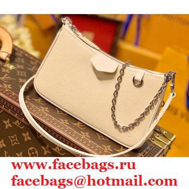 Louis Vuitton Epi Leather Easy Pouch On Strap Bag M80479 Quartz White 2021 - Click Image to Close