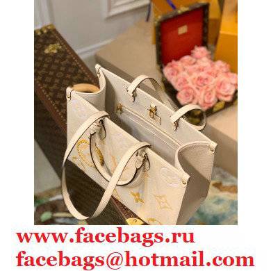Louis Vuitton Monogram Empreinte Leather OnTheGo MM Tote Bag M45717 Cream/Saffron By The Pool Capsule Collection 2021