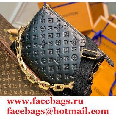Louis Vuitton Monogram-embossed Lambskin Coussin MM Bag M57783 Black 2021 - Click Image to Close