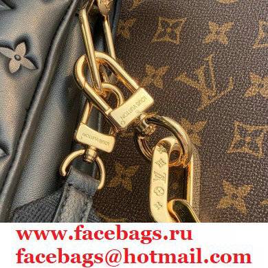 Louis Vuitton Monogram-embossed Lambskin Coussin MM Bag M57783 Black 2021