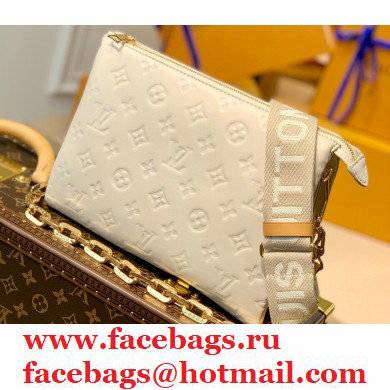 Louis Vuitton Monogram-embossed Lambskin Coussin PM Bag M57793 Cream 2021 - Click Image to Close