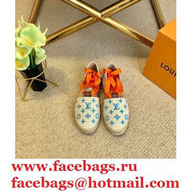 Louis Vuitton Monogram-embroidered Canvas Starboard Flat Espadrilles Blue 2021 - Click Image to Close