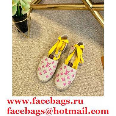 Louis Vuitton Monogram-embroidered Canvas Starboard Flat Espadrilles Pink 2021 - Click Image to Close