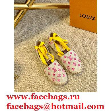 Louis Vuitton Monogram-embroidered Canvas Starboard Flat Espadrilles Pink 2021 - Click Image to Close