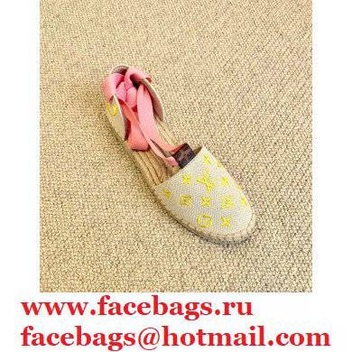 Louis Vuitton Monogram-embroidered Canvas Starboard Flat Espadrilles Yellow 2021 - Click Image to Close