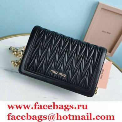 Miu Miu Confidential Matelasse Nappa Leather Bag 5BH099 Black - Click Image to Close