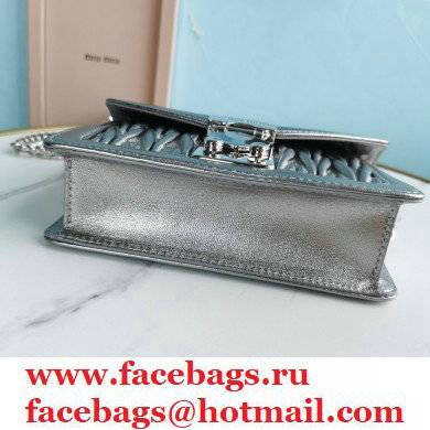 Miu Miu Confidential Matelasse Nappa Leather Bag 5BH099 Silver