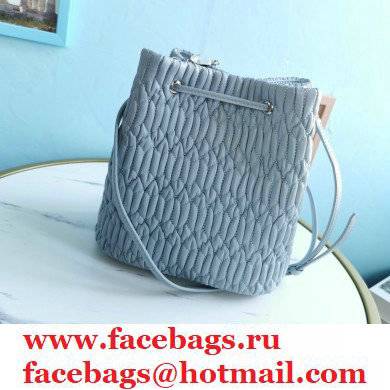 Miu Miu Crystal Cloque Nappa Leather Bucket Bag 5BE050 Light Blue - Click Image to Close