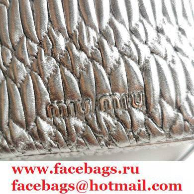 Miu Miu Crystal Cloque Nappa Leather Bucket Bag 5BE050 Silver - Click Image to Close