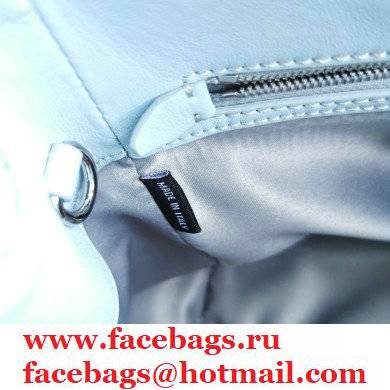 Miu Miu Crystal Cloque Nappa Leather HandBag 5BA067 Light Blue - Click Image to Close