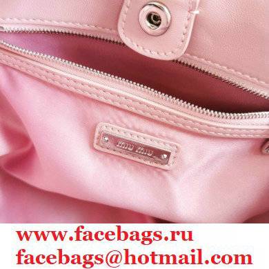 Miu Miu Crystal Cloque Nappa Leather HandBag 5BA067 Pink - Click Image to Close