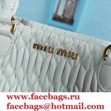 Miu Miu Crystal Cloque Nappa Leather HandBag 5BA067 White