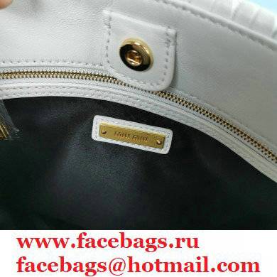 Miu Miu Crystal Cloque Nappa Leather HandBag 5BA067 White