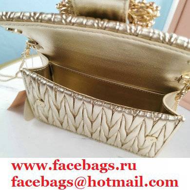 Miu Miu Matelasse Nappa Leather Bag 5BH095 Gold - Click Image to Close