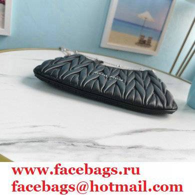 Miu Miu Matelasse Nappa Leather Shoulder Bag 5BH189 Black