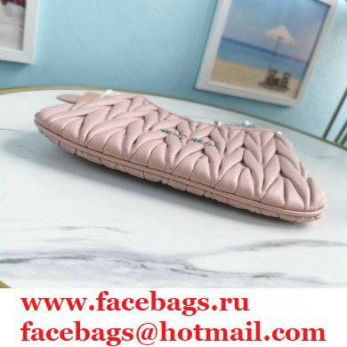 Miu Miu Matelasse Nappa Leather Shoulder Bag 5BH189 Nude Pink - Click Image to Close