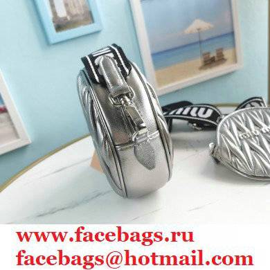 Miu Miu Matelasse Nappa Leather Shoulder Bag 5BH191 Silver - Click Image to Close