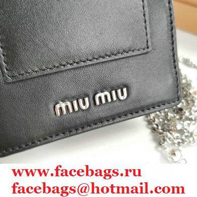 Miu Miu Shine Matelasse Leather Badge Holder Bag 5ZH079 Black - Click Image to Close