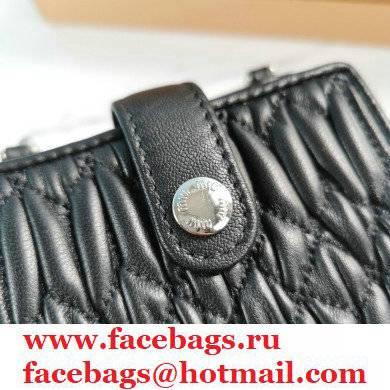 Miu Miu Shine Matelasse Leather Badge Holder Bag 5ZH079 Black - Click Image to Close