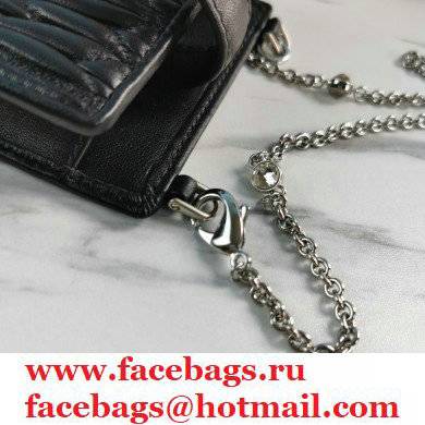 Miu Miu Shine Matelasse Leather Badge Holder Bag 5ZH079 Black
