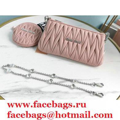 Miu Miu Shine Matelasse Shoulder Bag 5BH190 Nude Pink - Click Image to Close