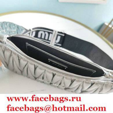 Miu Miu Shine Matelasse Shoulder Bag 5BH190 Silver