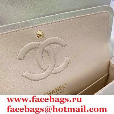 chanel 1112 classic flap bag in sheepskin iridescent silver with gold hardware